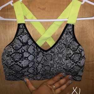 Crossed back sports bra